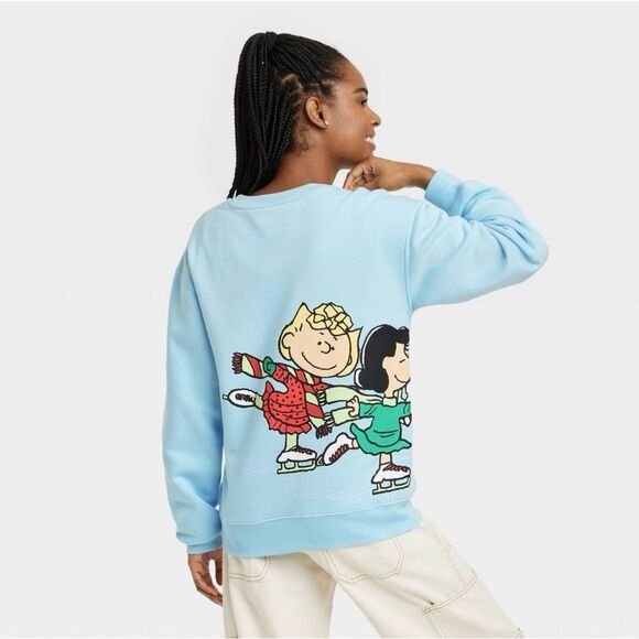 Peanuts Snoopy Gang Ice Skating Graphic Sweatshirt - Picture 2 of 10